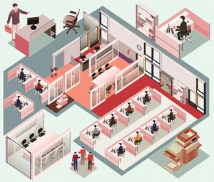 graphic image of a workplace layout