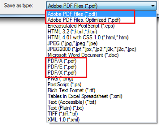 Types of PDF Standards