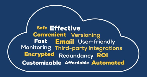 Data backup solution features