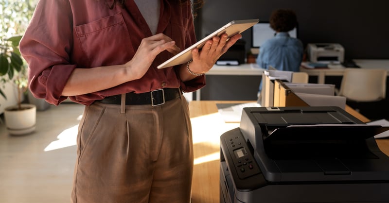 Using an office copier or printer with mobile printing capabilities