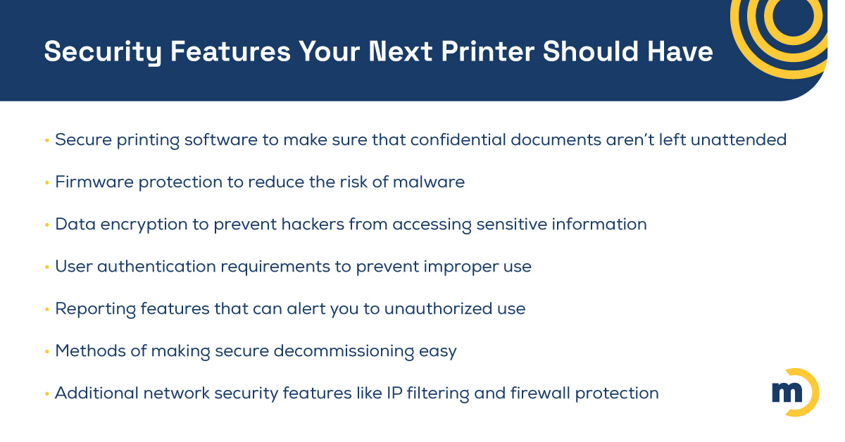 Printer security features your next printer should have