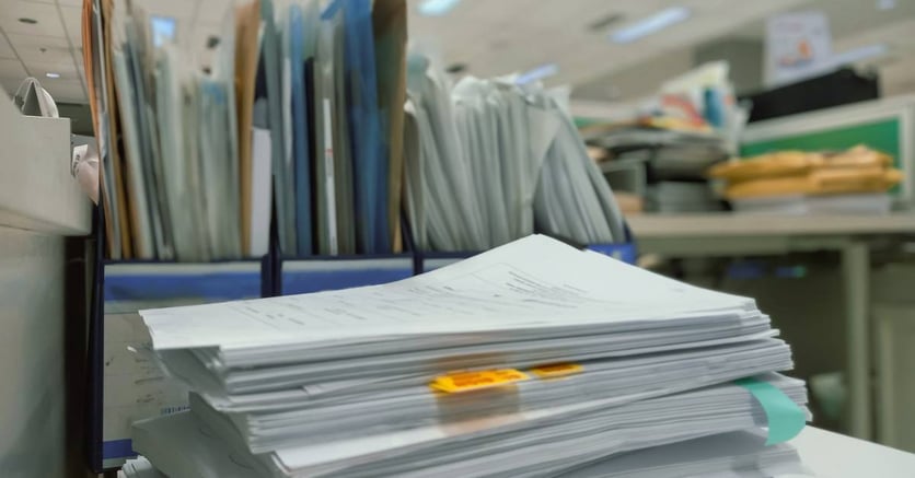 Paper-based processes at a manufacturing office