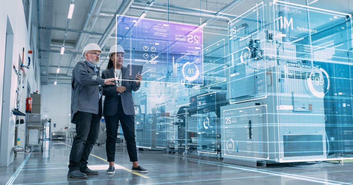 Two factory workers able to use data to make quick decisions