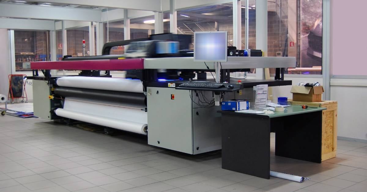 A wide format printer in a professional shop