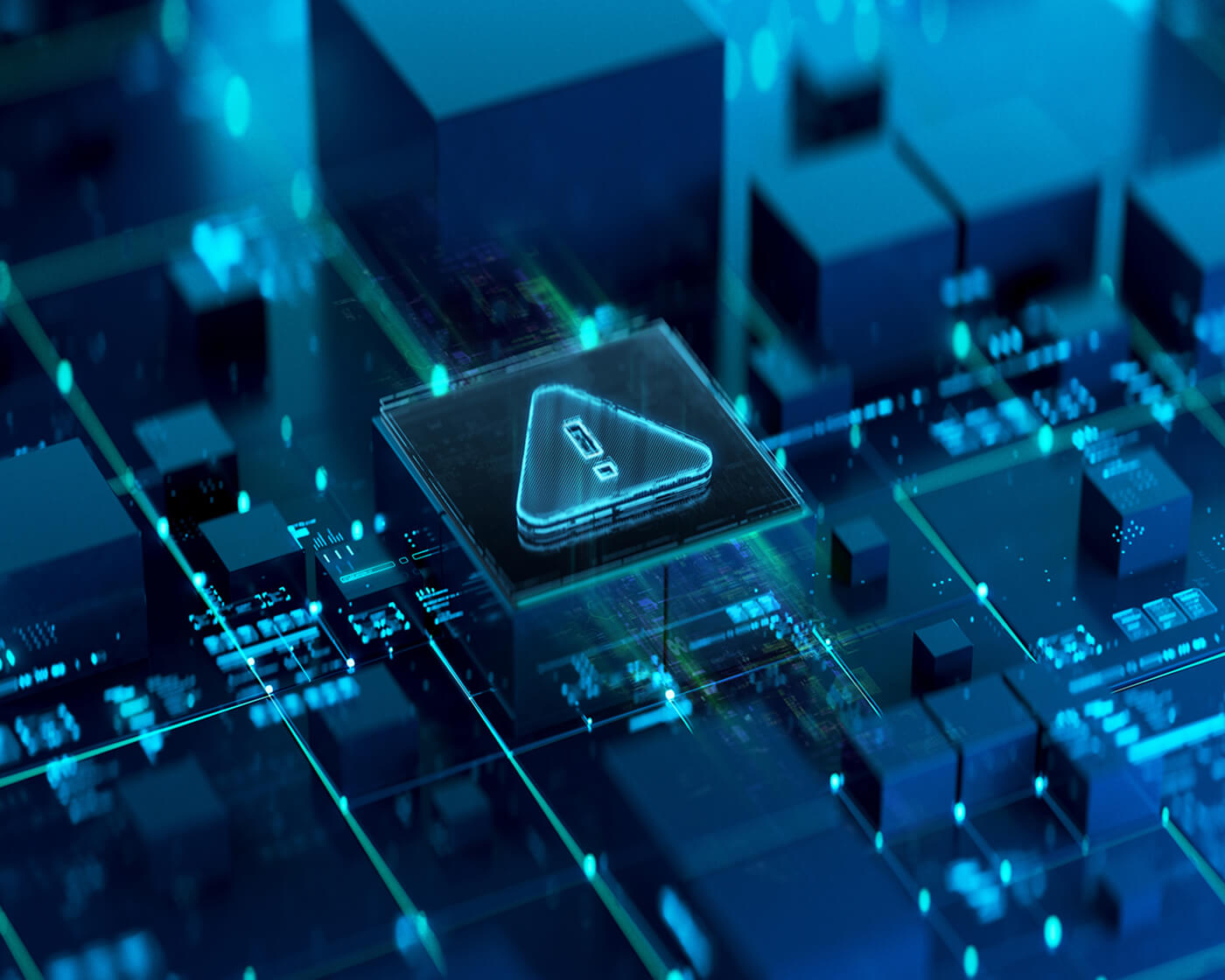 A digital depiction of a data breach alert.