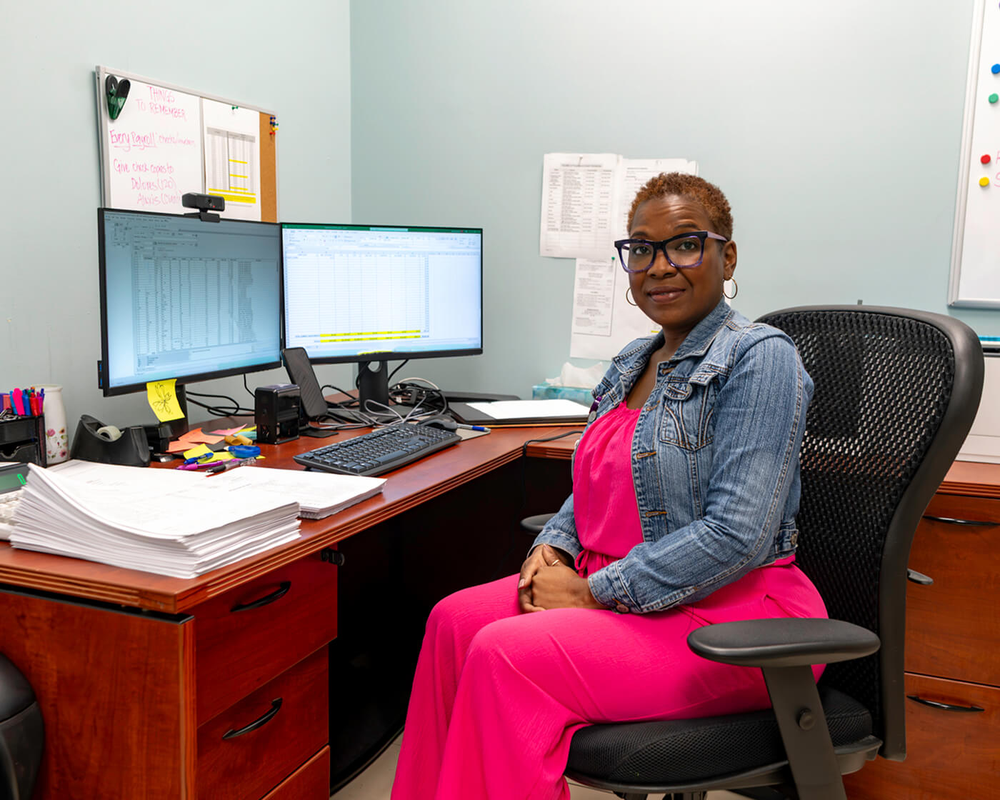 A nonprofit worker looking directly at the camera.
