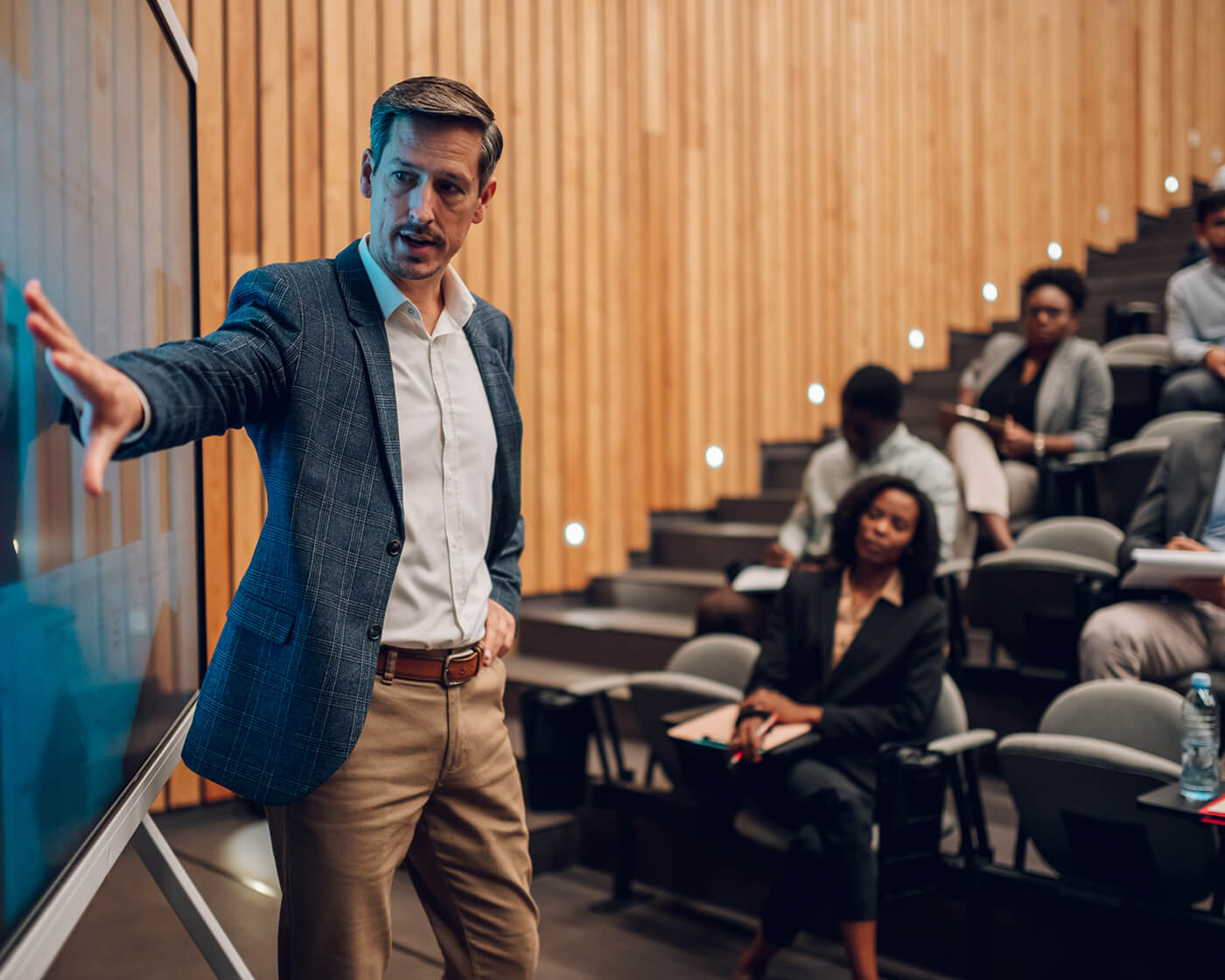 A university budget meeting.