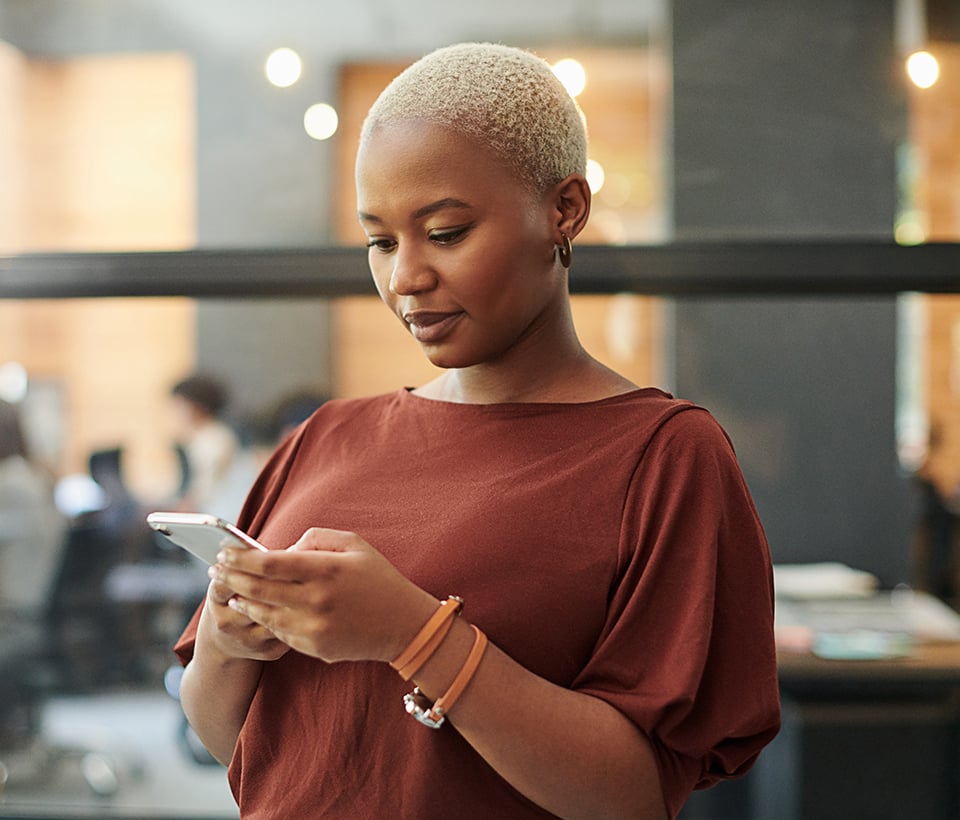 Woman using phone