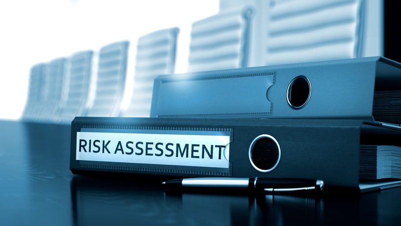 Risk Assessment. Business Concept on Blurred Background. Office Folder with Inscription Risk Assessment on Working Desktop. Risk Assessment - Concept. 3D.