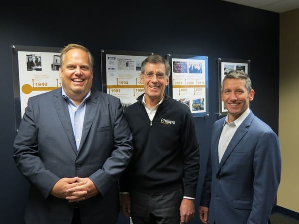Steve Gau, President of Copier Division, Marco with Peter Phillips, CEO and Owner of Phillips Office Solutions and Bill Shuey, Regional President of Copier & ECM Solutions