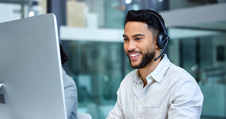 Employee with headset