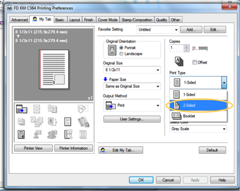 How-to Set Up 2-Sided Printing and B&W Defaults on Your Printer or MFP