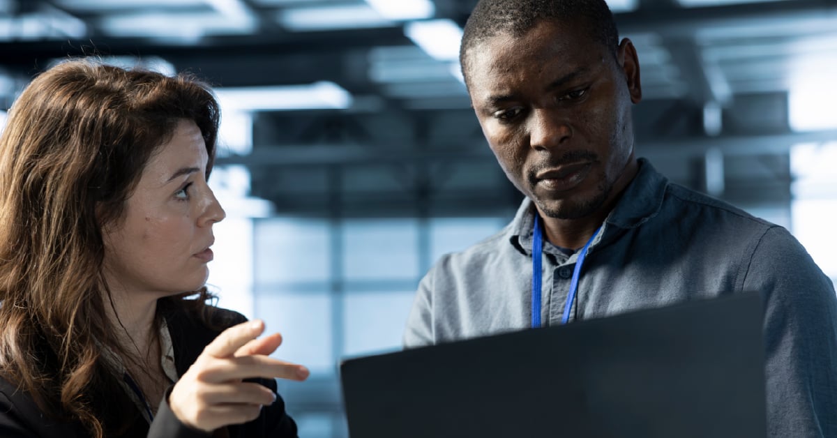 IT team evaluating cybersecurity compliance.