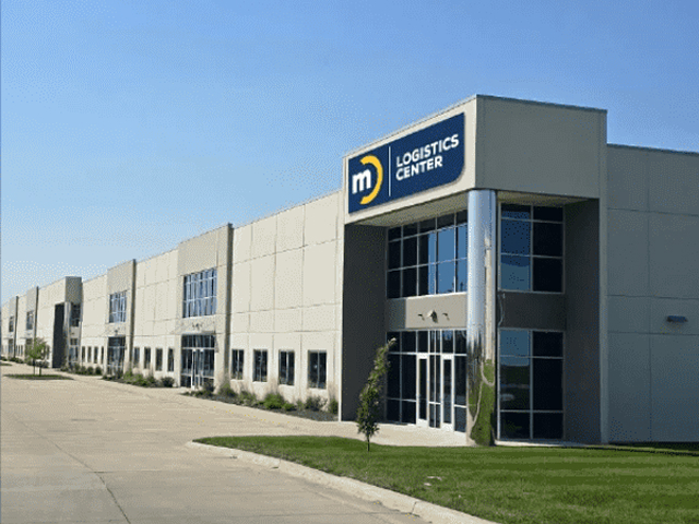 Exterior of a logistics center building.