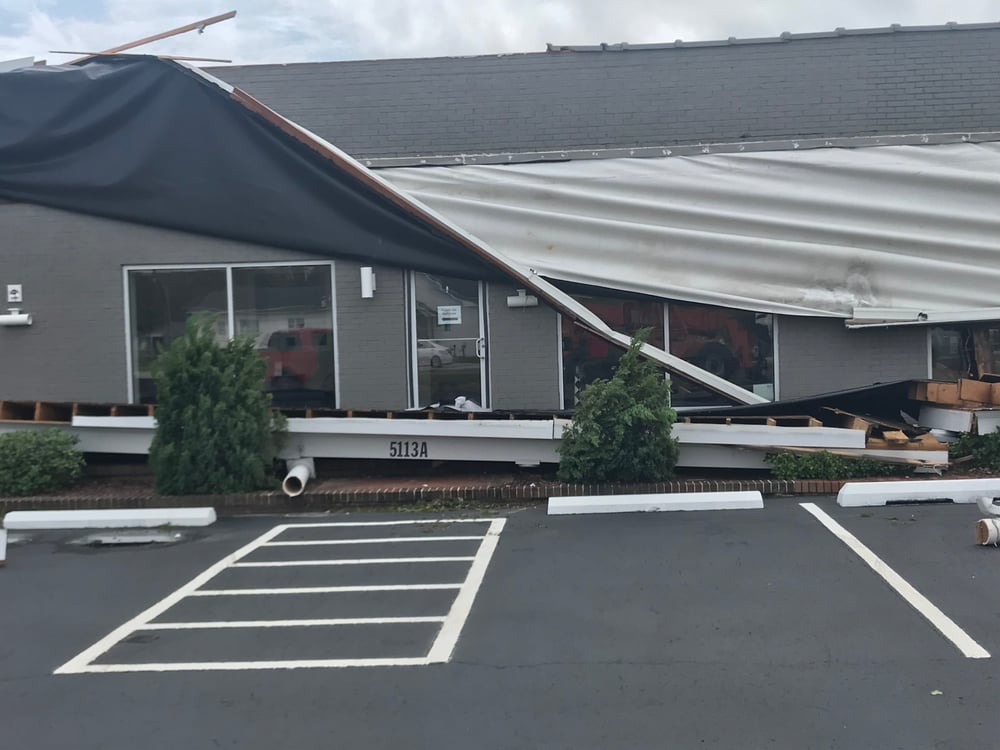 Business damaged from disaster. 