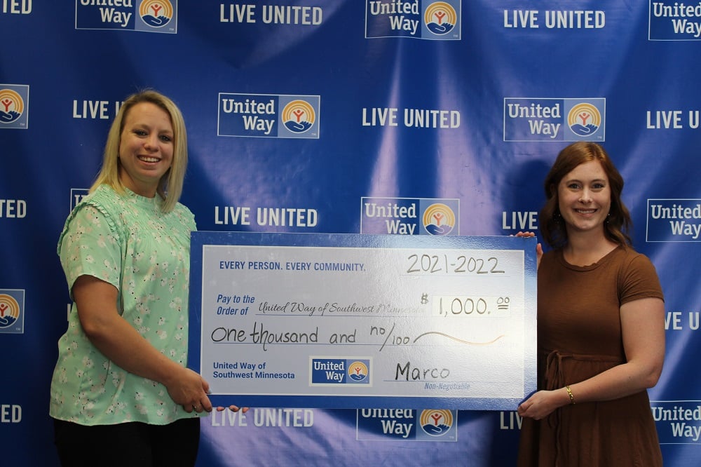 Marco Makes Surprise Donation To United Way Of Southwest Minnesota